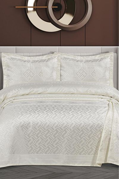 Çeyiz Diyarı Lena Chenille Double Bedspread 240X260 cm Cream