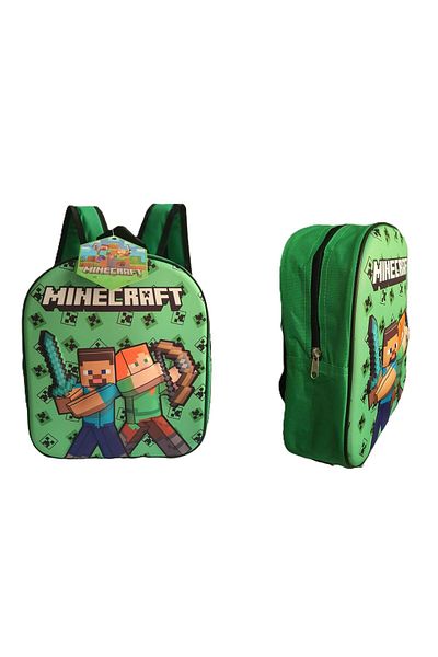 MINECRAFT 3D Minecraft Backpack for Preschoolers, 2 Adjustable Straps, 30 X 10 X 26 cm, Green, + 3 Years
