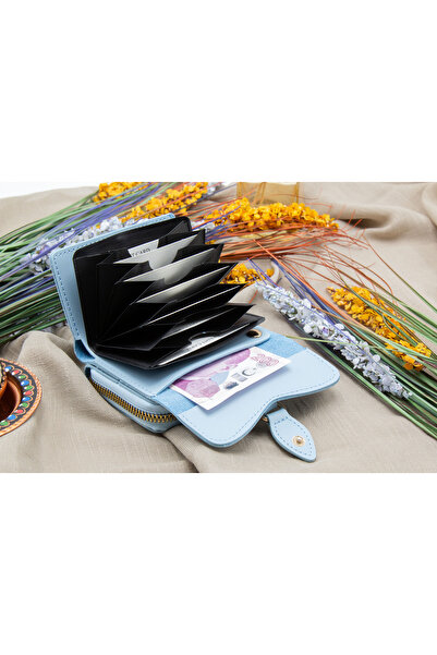 Womancraft Defne Women's Wallet with Zippered Accordion Paper and Coin Compartment