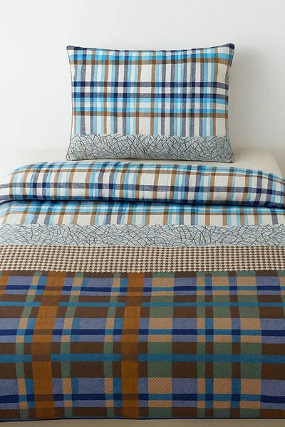 Sinada Plaid 100% Cotton Duvet Cover Set Single