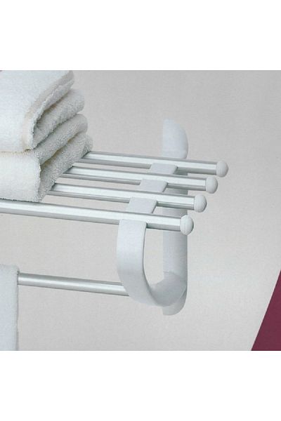 rexa Wall Mounted Sturdy High-Quality Aluminium Towel Holder Rack White and Silver