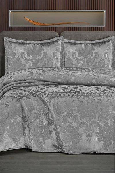 Çeyiz Diyarı Chenille Double Bedspread 240X260 cm Gray