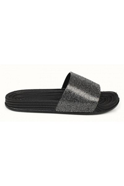 stilfest Daily Summer Casual Comfortable Shiny Women's Slippers Black