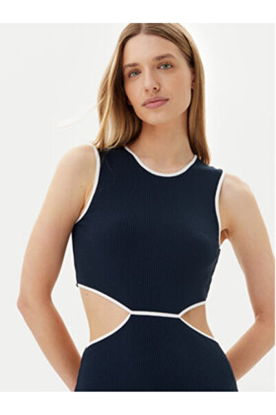 EA7 Emporio Armani Rochie tricotată albastră pentru femei EA7 EMPORIO ARMANI-...