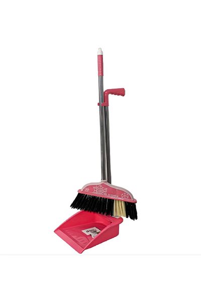 rexa Windproof Soft Brush Broom Set – Extra Long Stainless Steel Handle, Non-Stick Hair Dustpan