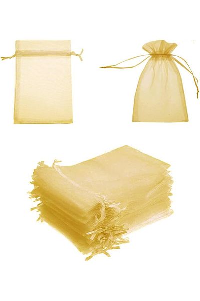 SVUPUE Set of 100 Svupue bags, textile, gold, 10 x 15 cm