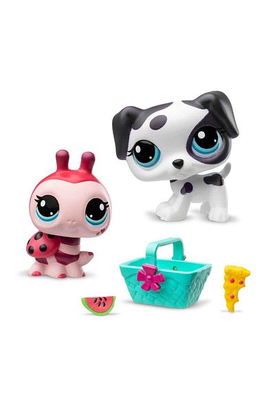 Littlest Pet Shop Miniatures 2-Piece Figure Set S3 - 156&149 Dalmatian Dog and Ladybug