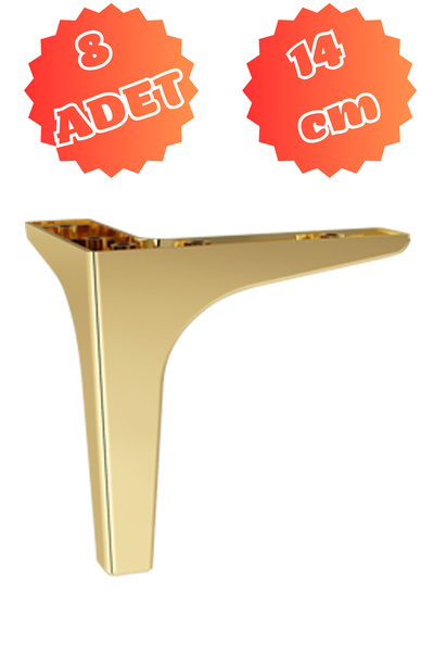 MİSLİNE MODA 14 CM PİRİNÇ K (8 ADET) Mobilya Ayağı ,Kanepe Ayağı, Koltuk Ayağı, Ünite Ayağı, Konsol Ayağı