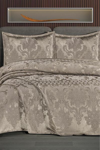 Çeyiz Diyarı Chenille Double Bedspread 240X260 cm Beige