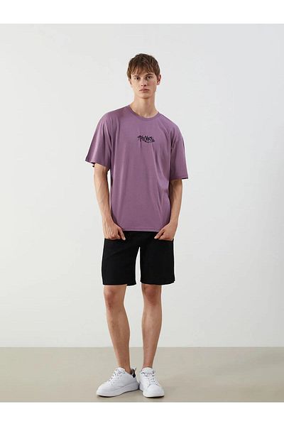 LC Waikiki Ανδρικό μπλουζάκι XSIDE Crew Neck με στάμπα χτενισμένο βαμβακερό (S5)