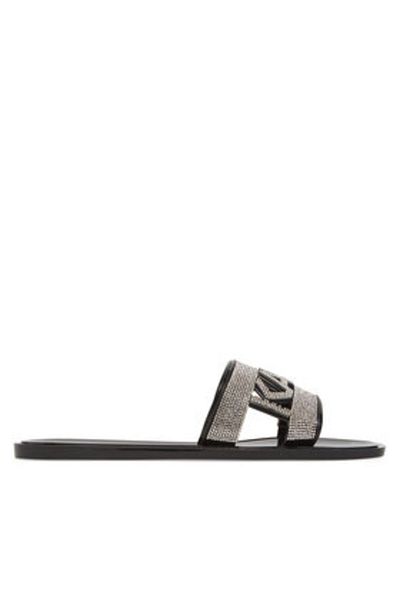 Karl Lagerfeld Flip-flops de damă negri KARL LAGERFELD-KL80005S V0S BLACK RUBBER W/SILVER
