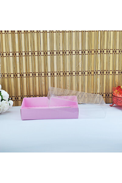 TT Tahtakale Toptancıları Acetate Lid Cardboard Box 15X12X3 (50 Pieces) Pink