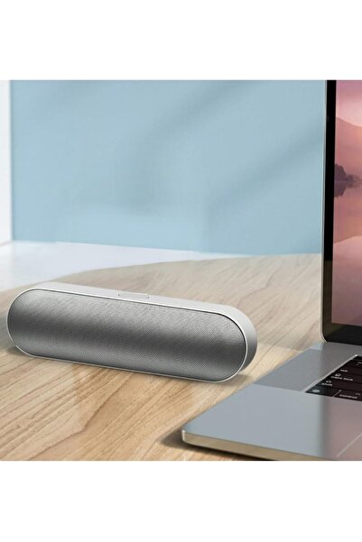 Generic Wireless speaker supports Bluetooth, TF, USB, AUX connection, silver color