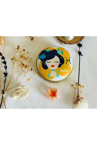 J&M jaco&Me Fish Zodiac 3 # Patterned Metal Box # Soap Box # Keychain Box # Candle Box # Small Jewelry Box
