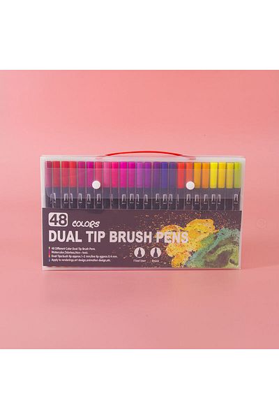 Choice Black-48 colors 12-120 Colors Felt Tip Drawing Watercolor Art Markers Pen Dual Brush Fineliner Colou