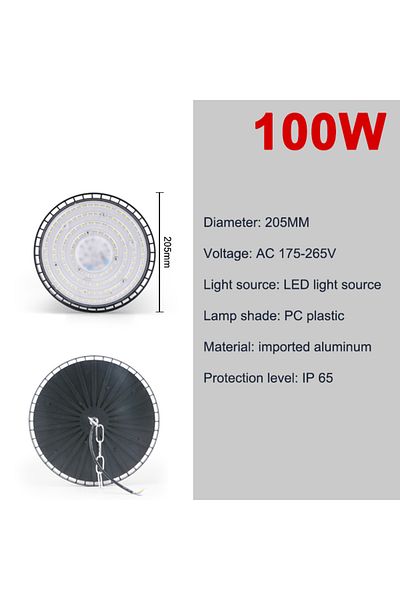 Choice White Light 100W 200W LED High Bay Light Industrial Lamp Garage Warehouse White Light 6000K Waterpro
