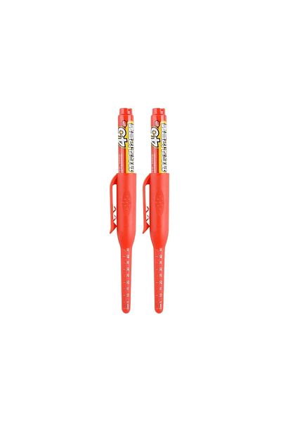 Choice red pen 2pcs 45mm Waterproof Deep Hole Marker Pens Long Nib Head Carpenter Pen Black/Blue/Red Ink fo