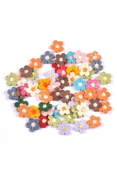 Choice mix-50pcs 50Pcs Cute Colorful Flower Appliqued DIY Supplies Lace For Wedding Clothing Sewing Accesso