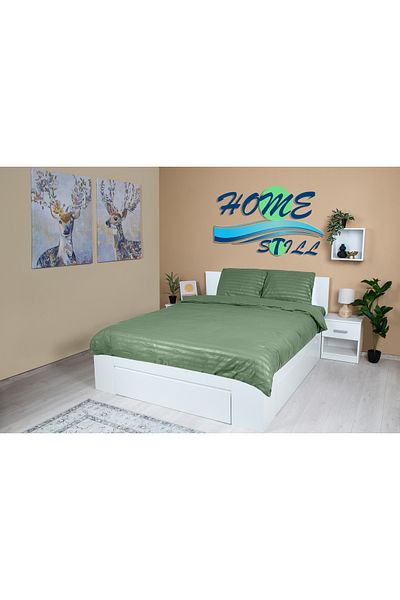 Home Still Microsatin Damask Linen 2 Persons, Mint