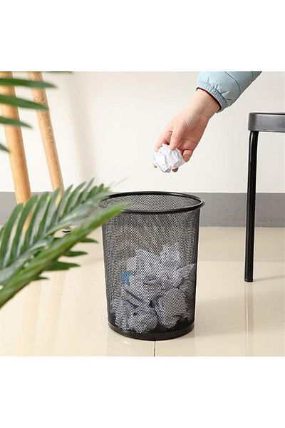 rexa Lead Iron Waste Basket – Durable Metal Bin for Home or Office Use