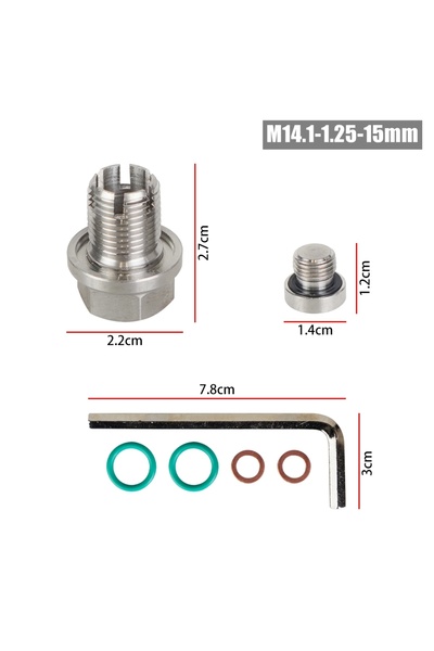 Choice4 M14.1 to 1.25 M12.1x1.25/1.5/1.75 M14.1 M16.1 M18.1x 15mm Oil Drain P...