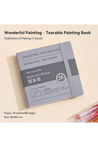Choice A 80x80mm 40 Sheets Handheld Drawing Notebook Tearable 250g Thick White Cardboard Mini Graffiti Book