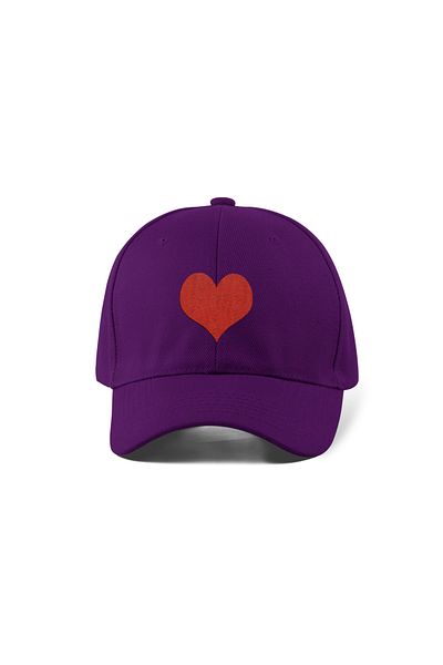 QUATEX Heart Embroidered Purple Sports Hat Unisex Adjustable Velcro Back It Is a Quality Product