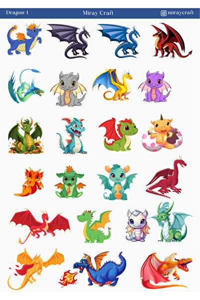 MirayDesign 1 komad naljepnice sa temom zmaja (12x17 cm) za bullet journal, s...