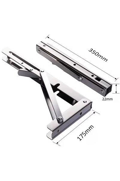 Choice 2pc stainless 14inch Silver 2Pcs Triangle Folding Angle Shelf Bracket Heavy Duty Stainless Steel Col