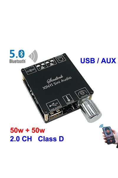 Choice 2*50W Bluetooth 5.0 Power Amplifier Class D Audio 10W~200W HiFi Stereo Wireless Music Player Mini...