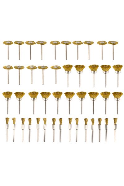 Choice 45pcs XCAN 45pcs Steel Wire Brass Wheel Cup Brush Set Metal Polishing Wheel 3mm Shank for Dremel Rot