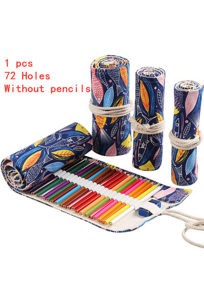 Choice C-72 Holes 12/24/36/48/72 Hole Colorful Cloth Pencil Case Stationery C...
