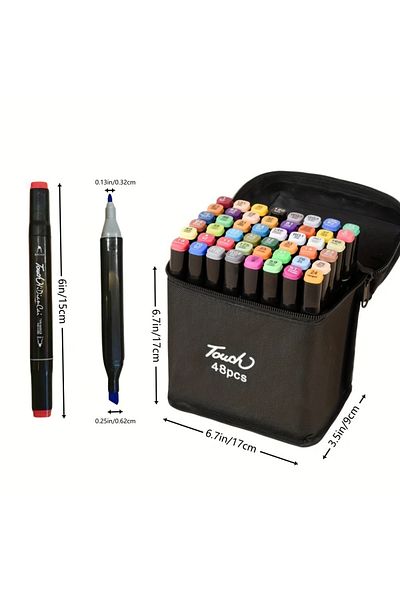 Choice 48pcs 24/48/80 Colors Oily Art Marker Pen Set for Draw Double Headed Sketching Oily Tip Based Marker