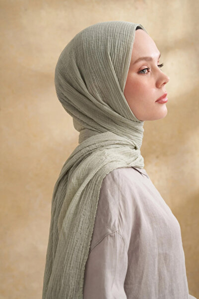 ARMANDA Σάλι με μοτίβο μουσελίνας 3351-205 Λινό Πράσινο