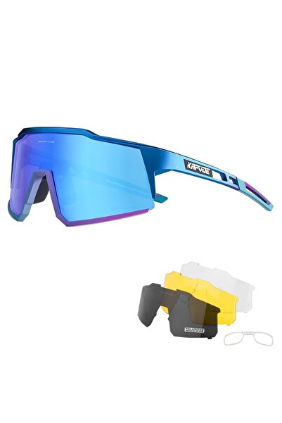 KAPVOE KE9022-4LENS-05 نظارات شمسية من كابفو لركوب الدراجات للرجال، نظارات شم...