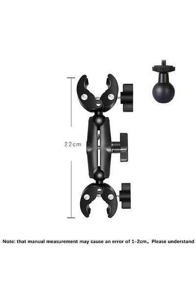 Choice 22cm and adapter HONGDAK for Insta360 One X2 X3 Motorcycle Bicycle Double Clip Bracket for GoPro 11