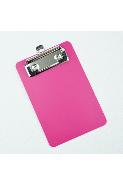 Choice Fuchsia Portable Multi-Function Clipboard Organizer: Hangable Mini Plastic Note Holder for Home Offi