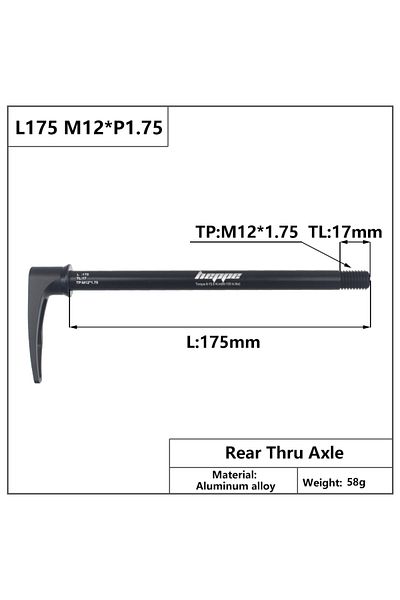 Choice L175 M12x1.75 TL17 HEPPE MTB Road Bike Thru Axle 12x142 12x148 Quick Release 12x100 12x110 Front For