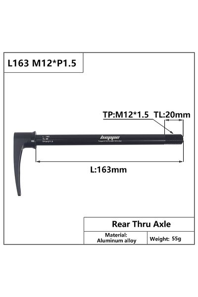 Choice L163 M12x1.5 TL20 HEPPE MTB Road Bike Thru Axle 12x142 12x148 Quick Release 12x100 12x110 Front Fork