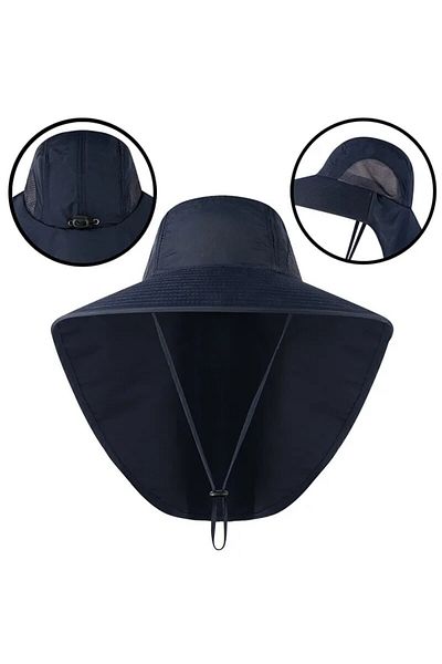 Choice Purplish blue Wide Brim Baseball Hats for Women and Men Sun Defender Cooling Neck Guard Safari Cap f