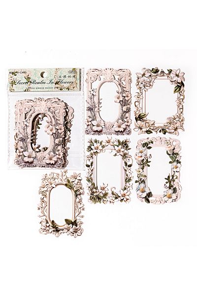 Choice C 10pcs/pack Vintage Flowers Hollow Out Border Collage Card Relief European and American Style Han.