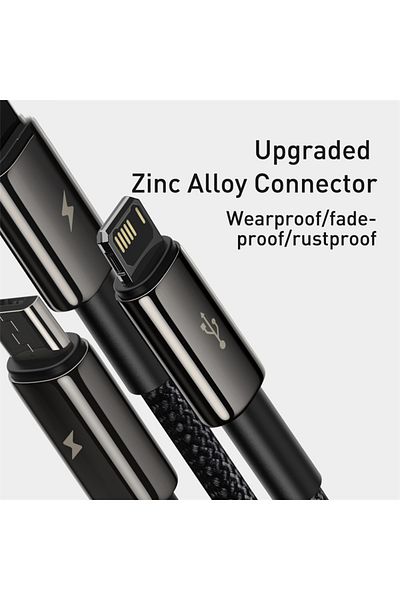 Baseus 1.5m Baseus 3 in 1 USB Cable for iPhone 14 Pro Max Micro Type C USB Cable for Xiaomi Red mi note 9 S