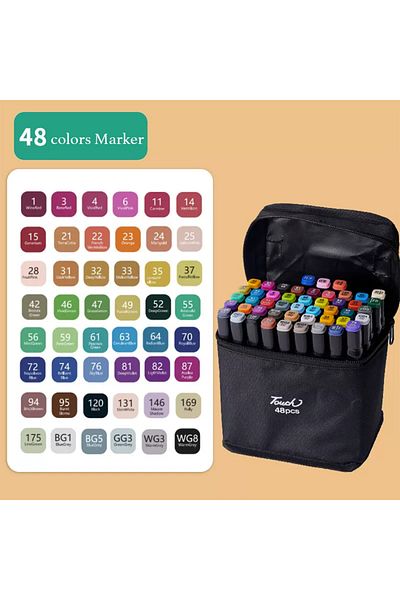 Choice C-48 Colors 12-262 Colores Double Pen Tip Markers Brush Pens Set Painting Highlighter School Art Sup