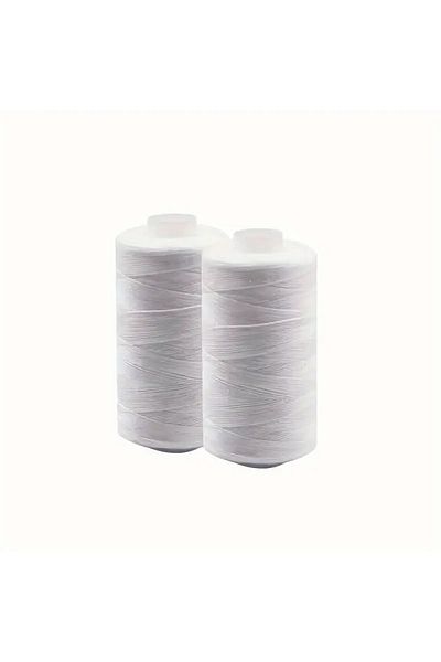 Choice 2pcs white 2pcsHousehold sewing thread Hand sewing black and white thread 500 m polyester thread for