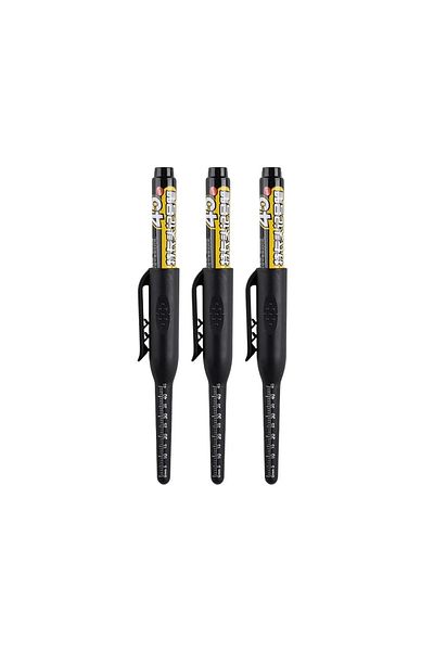 Choice black pen 3pcs 45mm Waterproof Deep Hole Marker Pens Long Nib Head Carpenter Pen Black/Blue/Red Ink