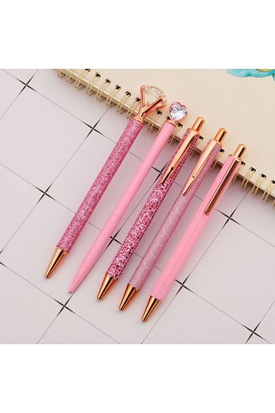 Choice Mixed Color Lytwtw's Roller Press Ballpoint Pen Luxury Cute KAwaii Pink Roseo Metal Stationery Schoo