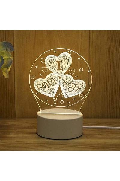Choice USB Plug Love Romantic Love 3D Acrylic Led Lamp for Home Children's Night Light Table Lamp Birthday