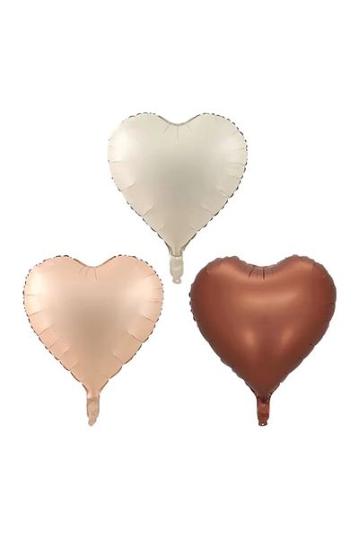 Choice Number 40inch 18inch Heart 3pcs 40 Inch Beige Cream Caramel chocolate Color Retro Number Balloon 123