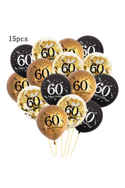 Choice Other A60 15pcs black gold 30 40 50 60 happy birthday balloons woman birthday party decoration 40 50