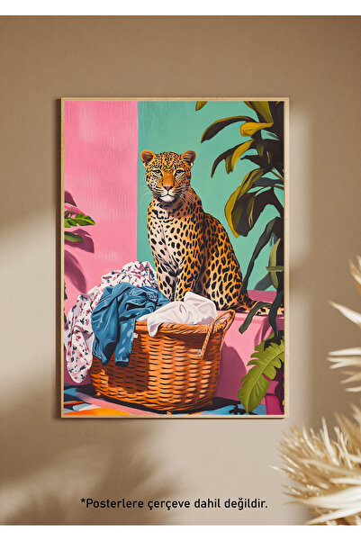 One Little Happiness Αφίσα LEOPARD Αισθητική αφίσα τοίχου, αφίσα χωρίς πλαίσιο